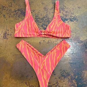 Skatie Pink and Orange Bikini Set